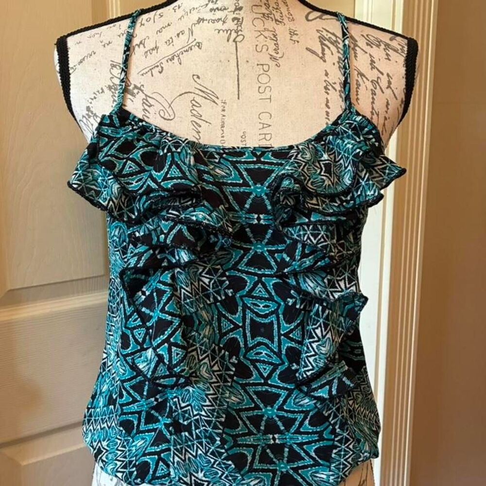 Charlotte-russe Women's Blue and Black Bikini-and-tankini-tops